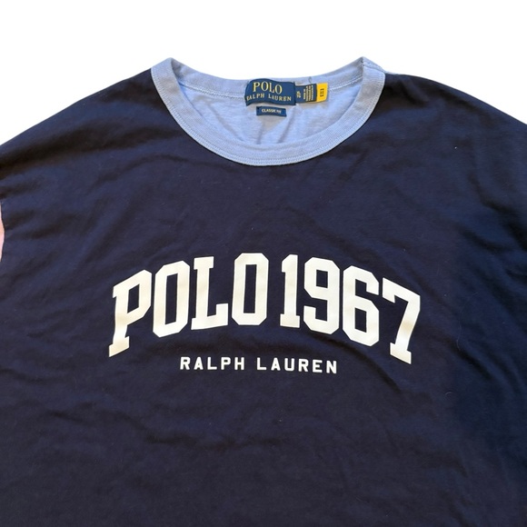 Polo Ralph Lauren Classic-Fit Oversized Logo T-Shirt Cruise Navy Multi, Sz XL - Picture 9 of 12